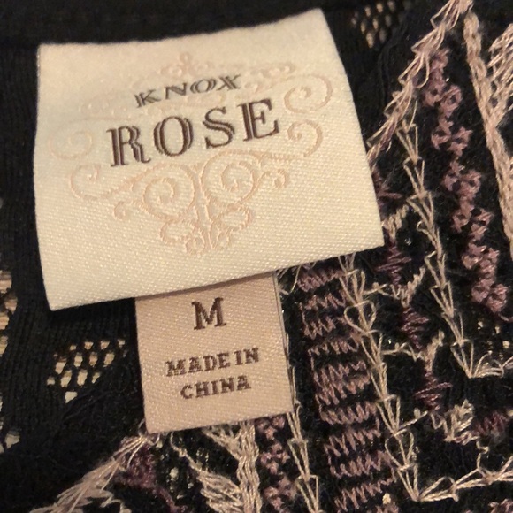 Knox Rose embroidered sleeveless swing top w/lace & keyhole back -size M - Picture 14 of 15